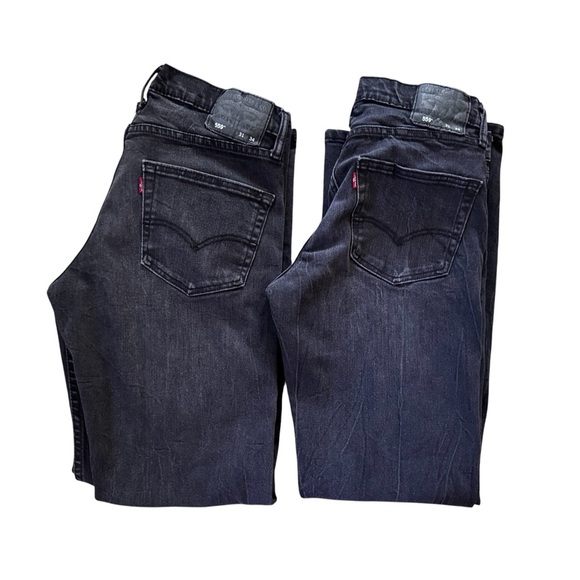 Levi’s 559 Jeans Men 31X34 Black Relaxed Straight Dark Wash Denim Pants Lot Of 2 - Picture 2 of 4